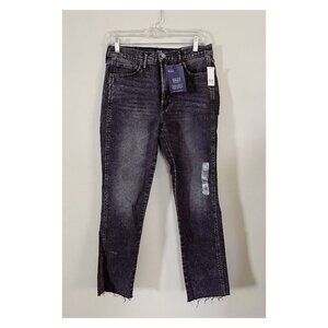 NWT Gap Denim Sz 8/29 R High Rise Cigarette Black Wash Ankle Jeans
